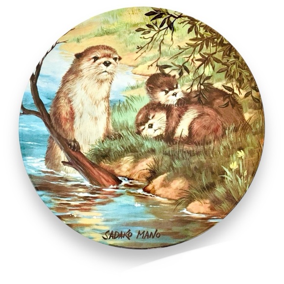 Vintage Collector Plate California Sea Otters, River Otters. Animal Wall Art - Picture 5 of 7